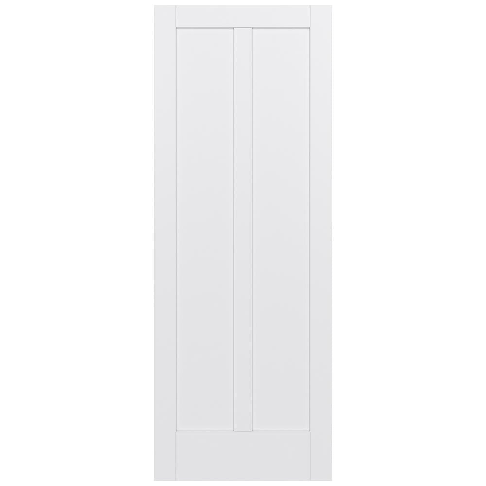 JELD-WEN MODA Shaker 36-in x 96-in Primed 2-panel Smooth Solid core Primed MDF Slab Door