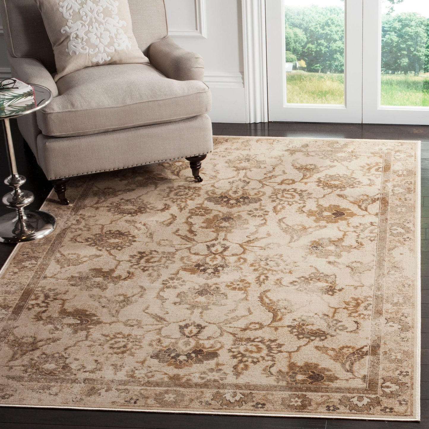 Safavieh Vintage Bruge 9 x 12 (ft) Loomed Synthetic Stone Rectangular Indoor Distressed/Overdyed Vintage Spot Clean Only Area rug