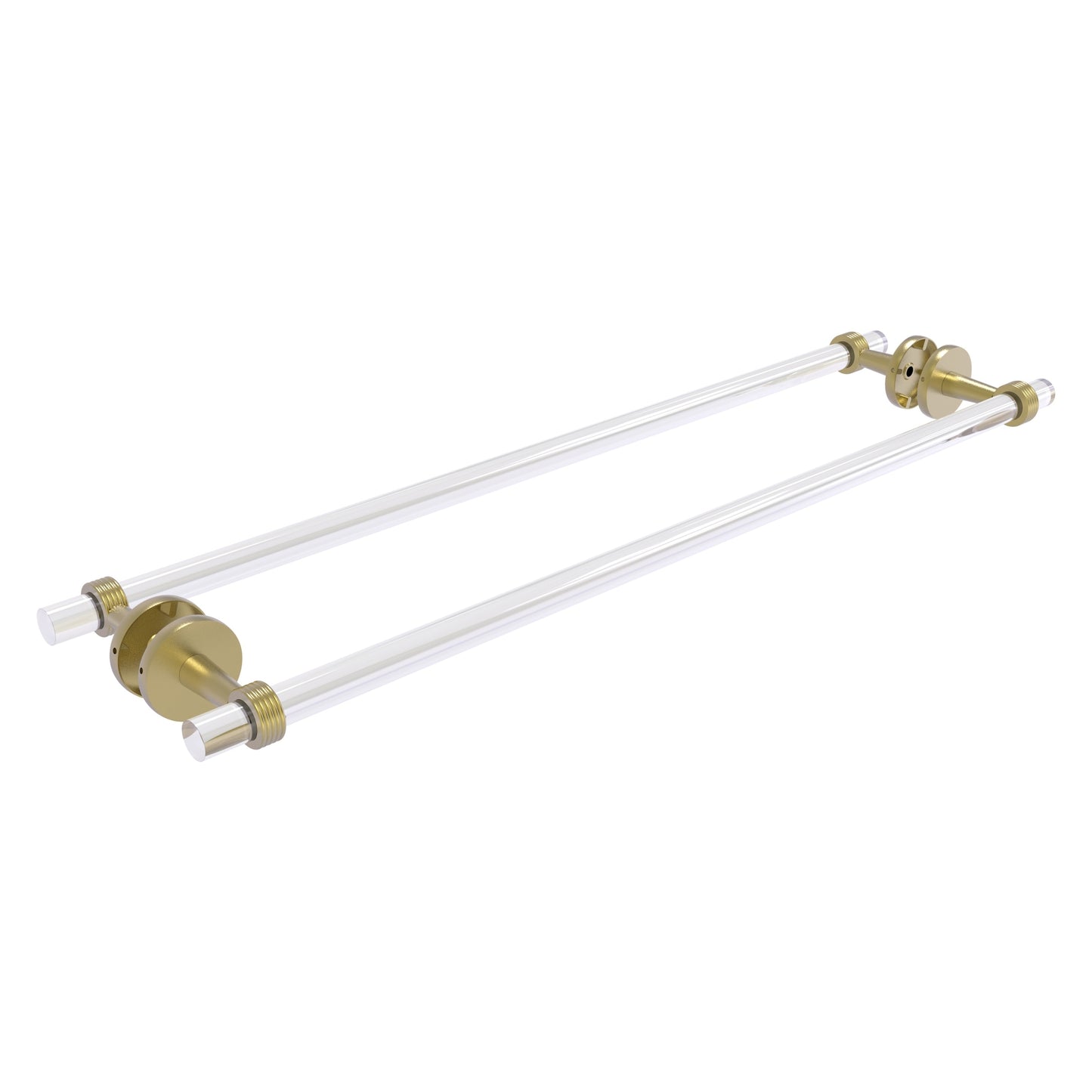 Allied Brass Clearview 30-in double Satin Brass Wall mount Double Towel Bar