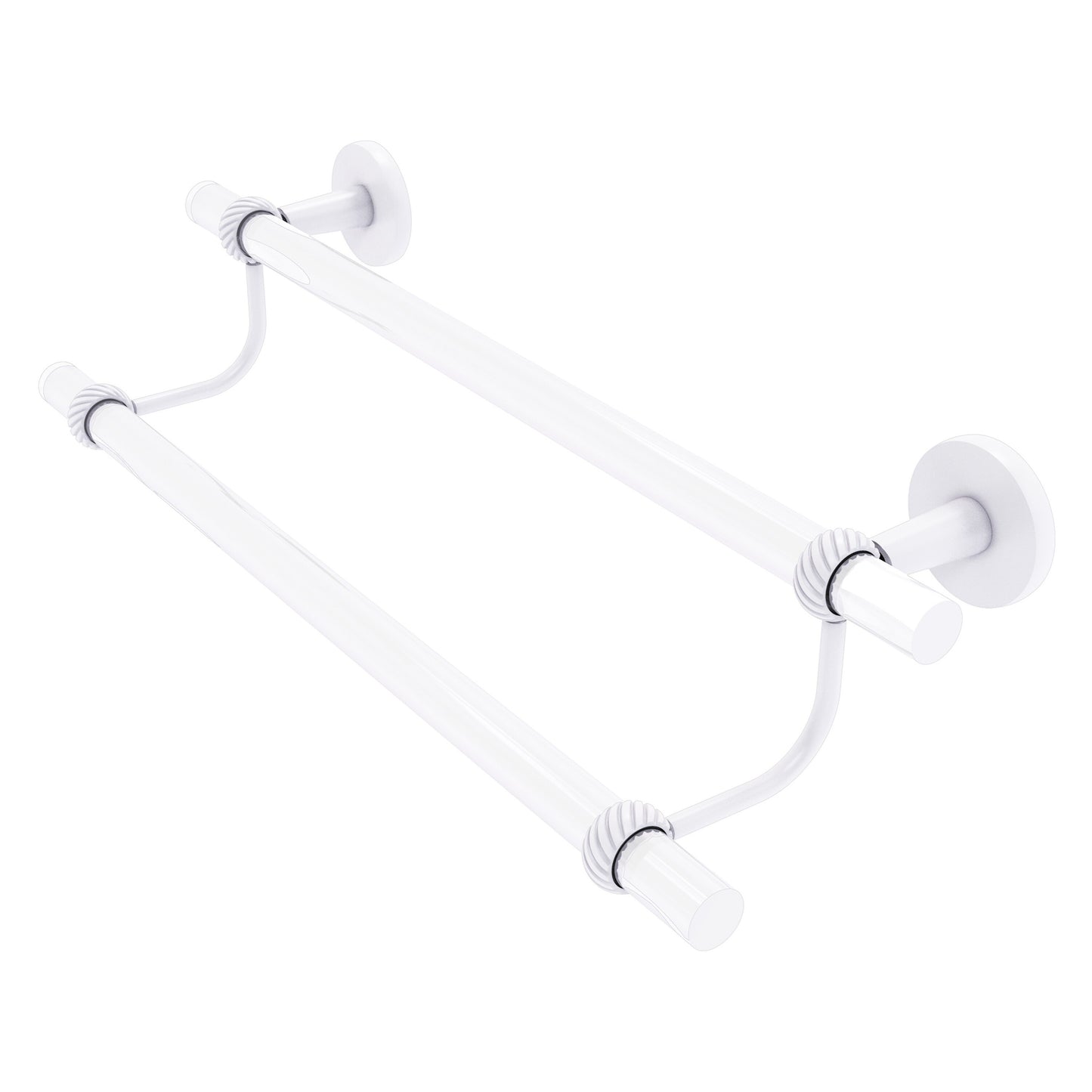 Allied Brass Clearview 36-in double Matte White Wall mount Double Towel Bar