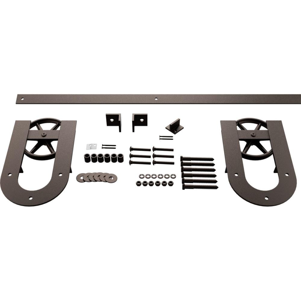 Goldberg Brothers 84-in Bronze Texture Indoor Horseshoe Single Double Barn door hardware kit
