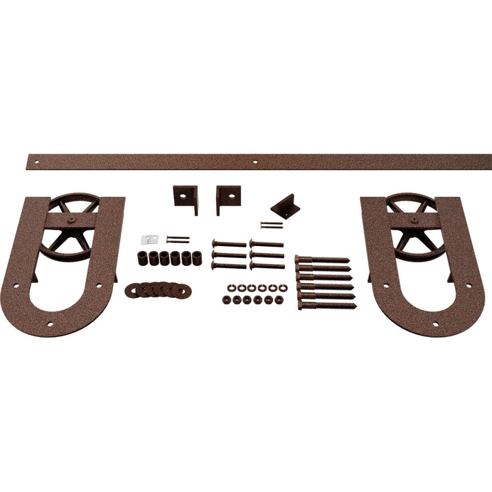 Goldberg Brothers 84-in Copper Vein Indoor Horseshoe Single Double Barn door hardware kit
