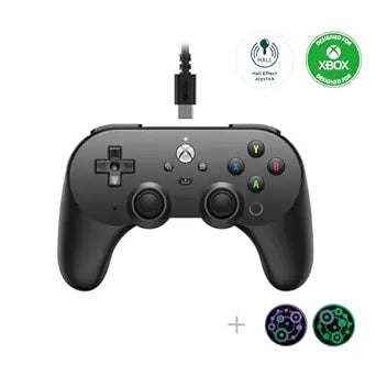8Bitdo Pro 2 Hall Effect Joysticks/Hall Trigger Wired Controller with Back Buttons, 3.5mm Audio Jack and Mic Mute Button for Xbox Series X|S, Xbox One, Windows 10/11 - Officially Licensed (Black)