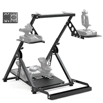 Anman Foldable Flight Simulation Cockpit 3.0 with Fixed Slot Fit for Logitech/Thrustmaster/Hotas Warthog/Fanatec,Electronics Adjustable Fight Sim Mount Pedals, Steering Wheel Not Included