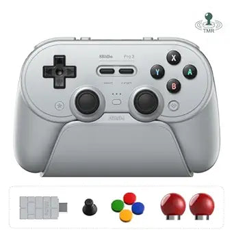8BitDo Pro 3 Bluetooth Controller for Switch/Switch 2, TMR Joysticks, Programmable Pro Back Buttons&R4/L4 Bumpers, Hall/Tactile Triggers, Swappable ABXY Buttons, for Windows,Apple,SteamOS,Android,Grey