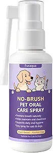 Furaqua Pet Dental Spray, Cleaning Spray for Dogs Teeth, Pet Breath Freshener – Dog Oral Care & Cat Teeth Cleaning - Targets Bad Breath, Plaque & Tartar - No Brushing(1)