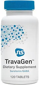 Neuroscience TravaGen - Emotional Support and Stress Relief Supplement with L-Tryptophan, L-Theanine, and B Vitamins - Supports Serotonin, GABA Balance, and Sleep Quality (120 ct)