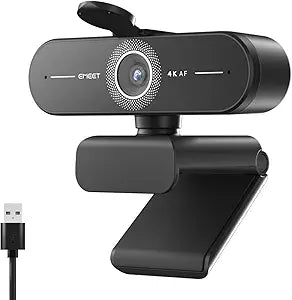 EMEET C60E 4K Webcam for PC - Ultra 4K HD, PDAF Autofocus, Dual Noise-Cancelling Mics, 73 FOV, Auto Light Correction, USB Plug&Play, Privacy Cover, Ideal for High-End Business Meetings&Live Streaming