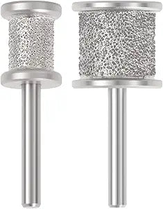 CAELUM 2Pack Diamond-Coated Pet Nail Grinder Bits, Dual Grit for Large & Small Dogs, 1/8 Shank for Dremel Nail Tools, Low Noise, Durable Nail Trimmer for Dogs, Top & Side Grinding