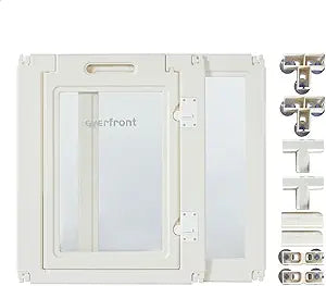 30.3 H 2PCS Extension Kit - Door+Panel, T-Buckles for Compartment, Expandable Clear Dog Play Pen Acrylic Dog Playpen Indoor,for Puppy Cat Bunny Small & Medium Dogs (White, 30.3' H, 2PCS)