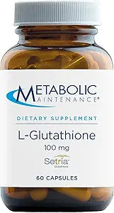Metabolic Maintenance L-Glutathione 100mg - Antioxidant, Immune, Liver + Detox Support Supplement - 'Free Form' for Superior Absorption (60 Capsules)