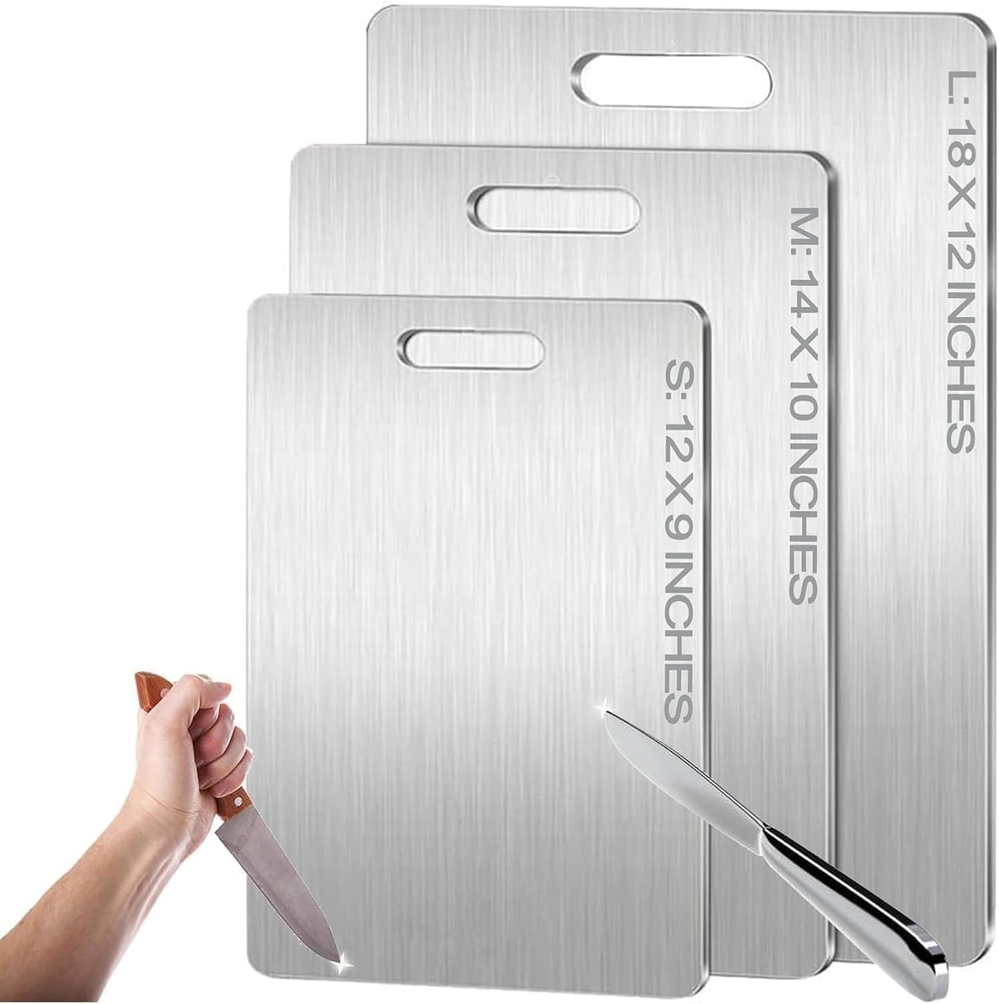 Titanium Cutting Board - 2025 New Upgrade 100% Pure Titanium Cutting Boards for Kitchen Double Sided Non Toxic Titanware Cutting Board,Hygiene Durable Dishwasher Safe Chopping Board (12"L x 9"W)