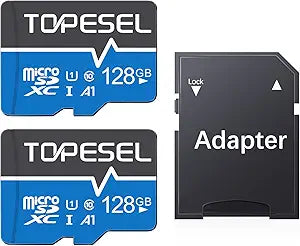 TOPESEL 128GB Micro SD Card 2 Pack Memory Cards UHS-I TF Card Class 10 for Camera/Phone/Galaxy/Drone/Dash Cam/GOPRO/Tablet/PC/Computer (2 Pack U1 128GB)