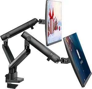 Dual Monitor Arm Stand for 35 Inch Screens - Full Adjustable VESA Mount for 2 Monitors, Heavy Duty Dual Monitor Desk Mount Compatible with C Clamp, Grommet Mounting Base, Holds 26.4lbs per Arm, Black