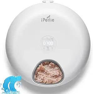 iPettie Donut Frost 6 Meal Cordless Automatic Pet Feeder, Dry & Wet Food Automatic Cat Feeder with Two Ice Packs, Rechargeable Massive Battery, Programmable Timer, Holds 6 x lb. of Food