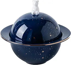 Pet Urn for Dogs and Cats,Ceramic Dog Urn, Large Dog Urn for Ashes, Memorial Cremation Urn for Ashes, Waterproof Ceramic Urn with Starry Sky & Bear Design, 22 25 oz, Suitable for Pets up to 40 lb