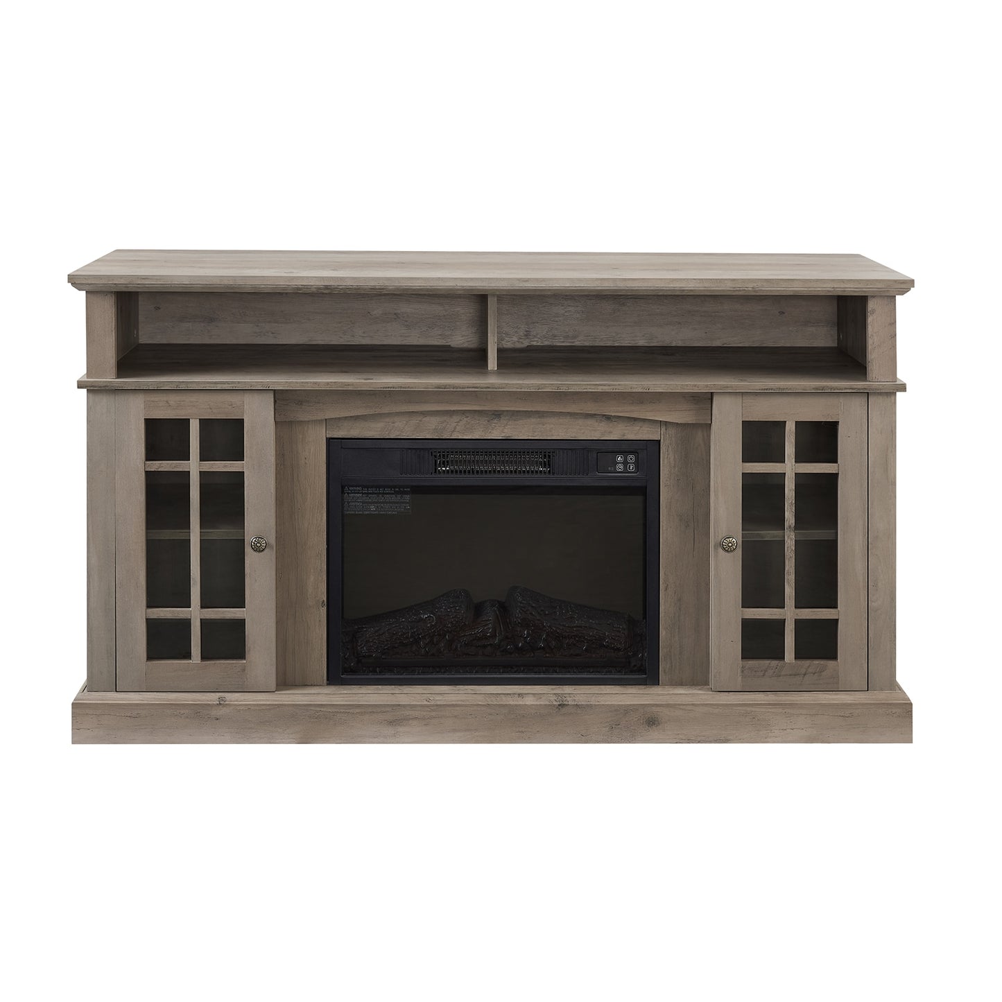 SINOFURN 58.25-in W Gray Washed TV Stand with Fan-forced Corner or flat wall with Remote Control Included