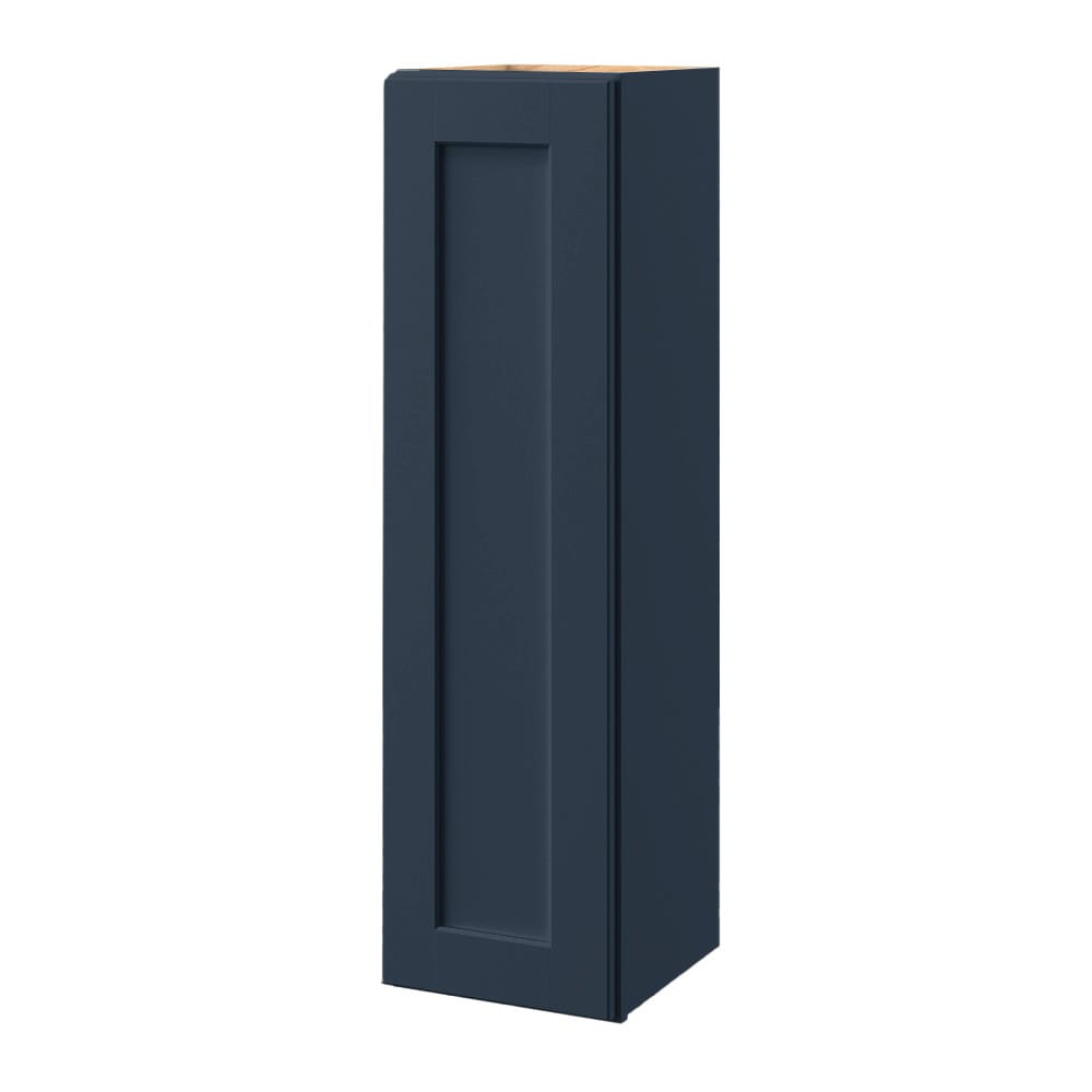 allen + roth Port 12-in W x 39-in H x 12-in D Navy Wall Fully Assembled Cabinet Flat Panel