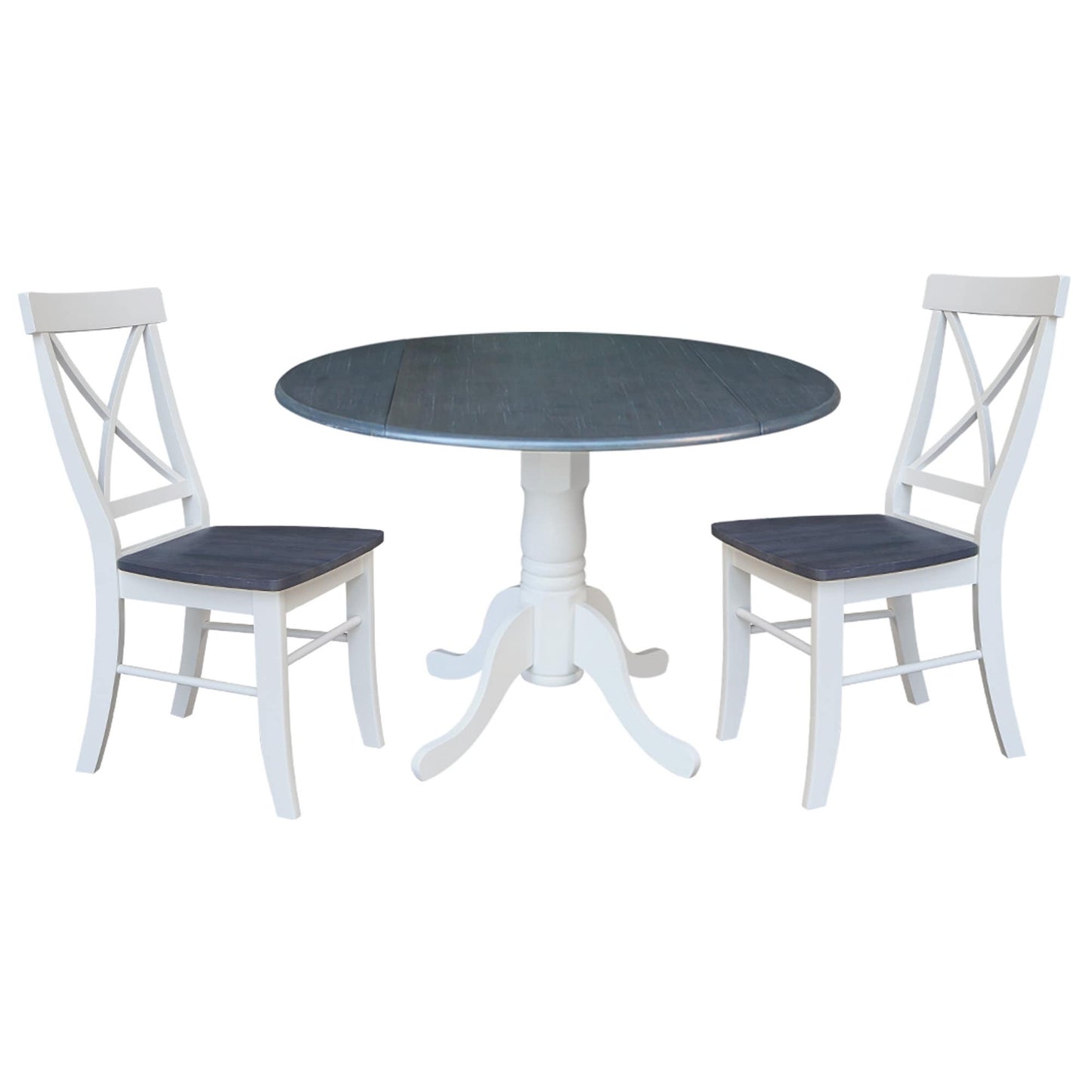International Concepts White/heather gray Casual Dining Room Set with Round Table ( Seats 4 )