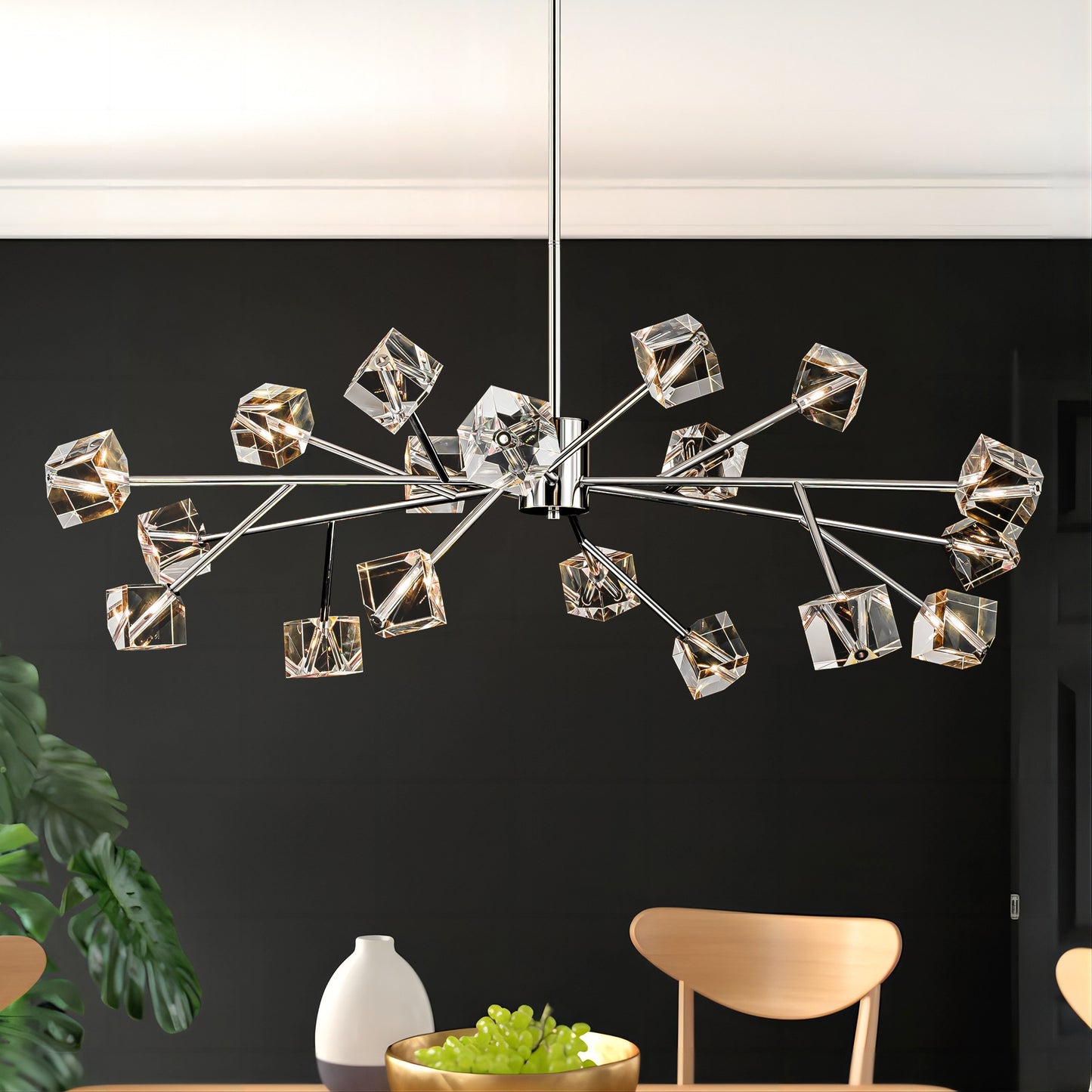 Rennnsan Ellie 18 -Light Chrome Indoor Crystal Glass Metal Chandelier