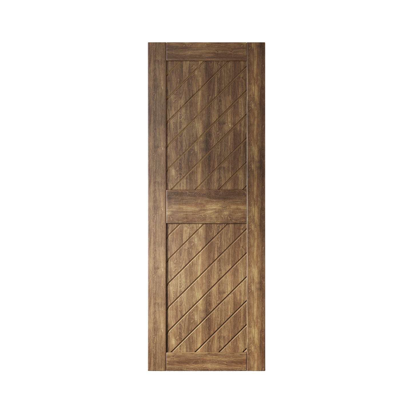 HOMACER 26-in x 84-in Dark Walnut Prefinished Non-standard Pine Wood Solid core Single Barn Door (Hardware Not Included)
