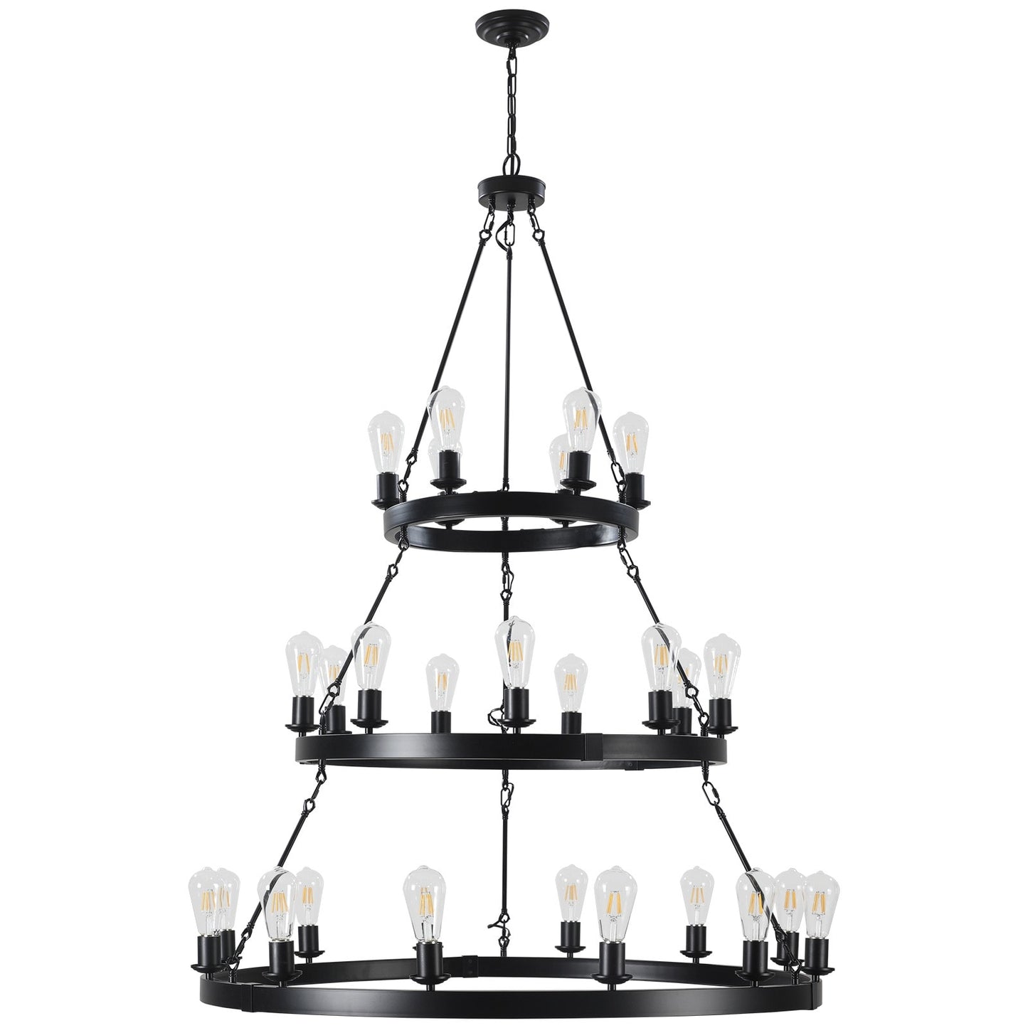 ToolCat 27 -Light Black Outdoor Metal Chandelier