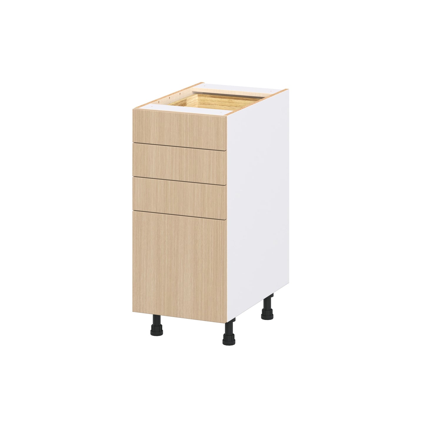 Hugo&Borg Winston 15-in W x 34.5-in H x 24.5-in D Mojavi Oak 4 -Drawers Drawer Base Fully Assembled Cabinet Flat Panel Slab