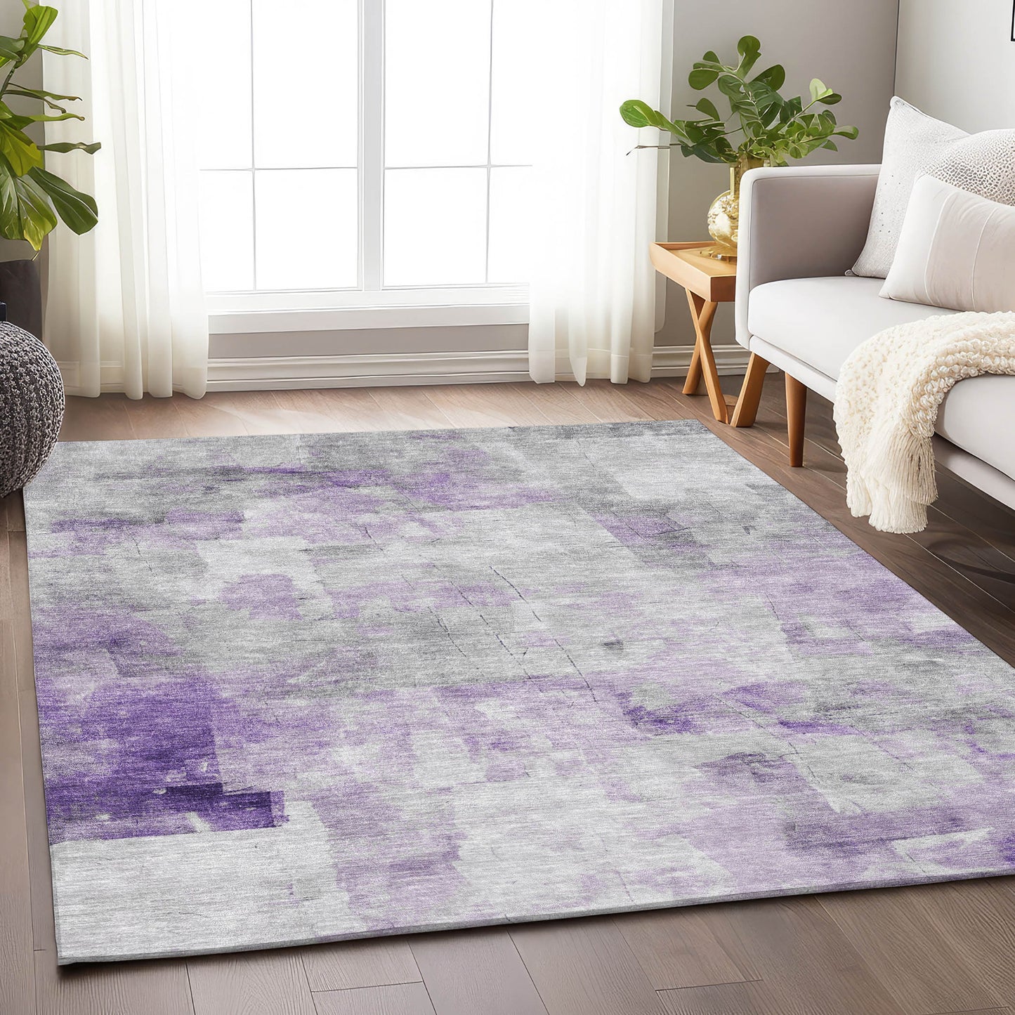 Addison Rugs Chantille ACN1673LV 8 x 10 (ft) Loomed Polyester Lavender Rectangular Indoor/Outdoor Machine washable Pet Friendly Area rug