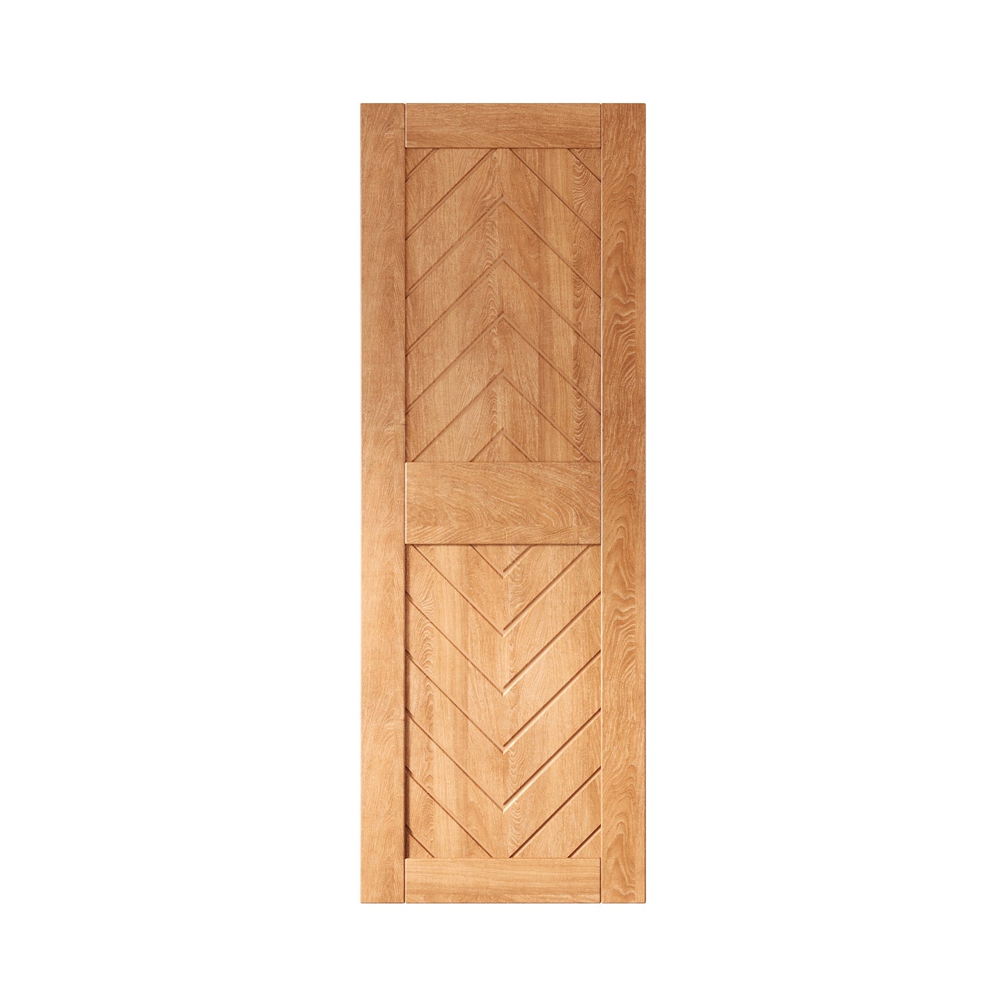 HOMACER 26-in x 84-in Early American Herringbone Pine Wood Solid core Single Barn Door (Hardware Not Included)