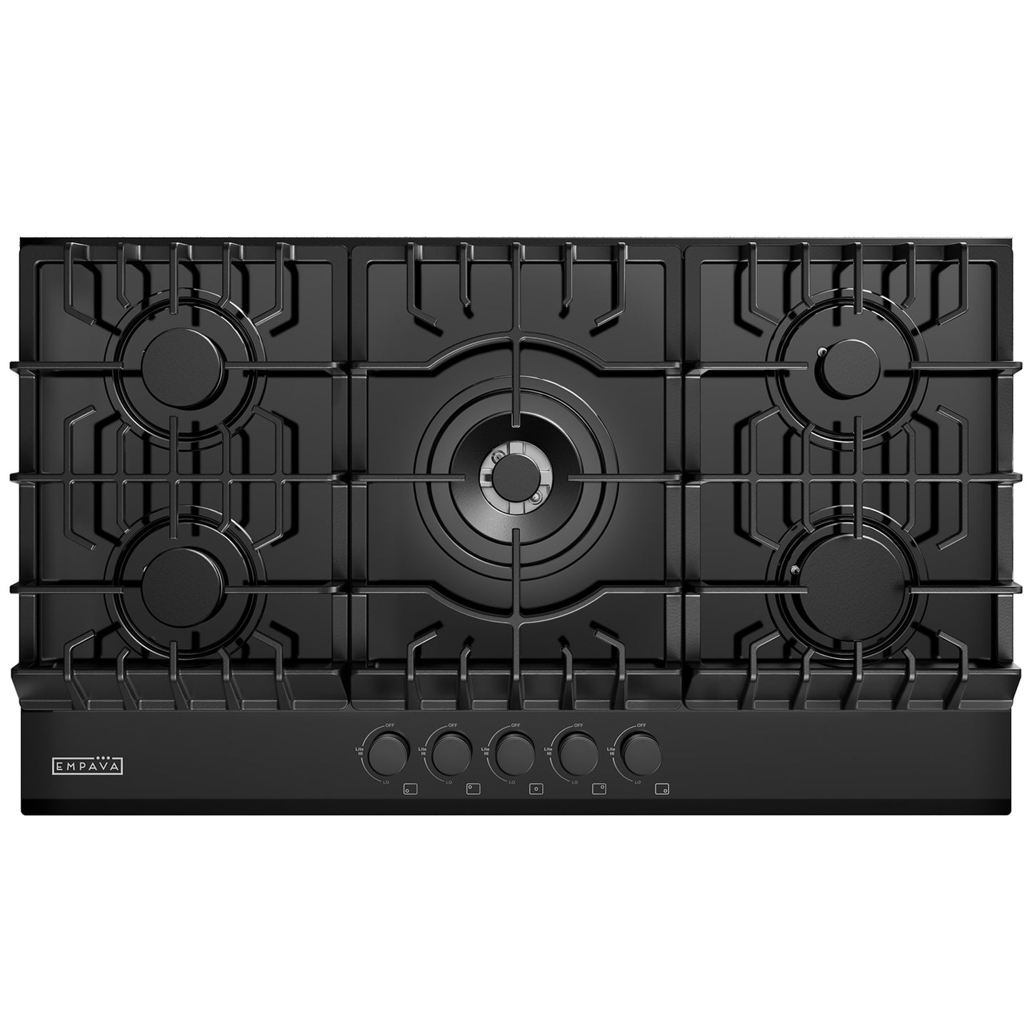 Empava 36-in 5 burners Black Gas Cooktop