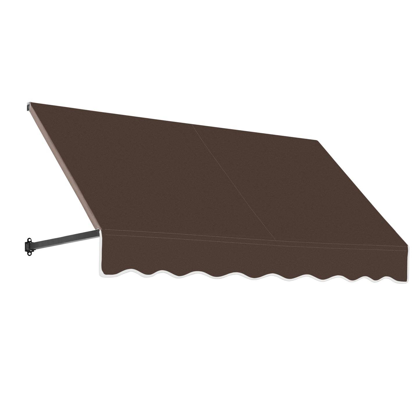 Awntech Dallas Retro 76.5-in Wide x 30-in Projection x 16-in Height Fabric Brown Solid Fixed Window/Door Awning