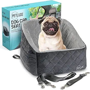 Dog Car Seat Soft and Comfy Dog Booster Car Seat for Small, Medium Dogs Weighing Up to 30 lbs Washable and Detachable Puppy Booster Seat with Strap and Pocket Pet Travel Essential