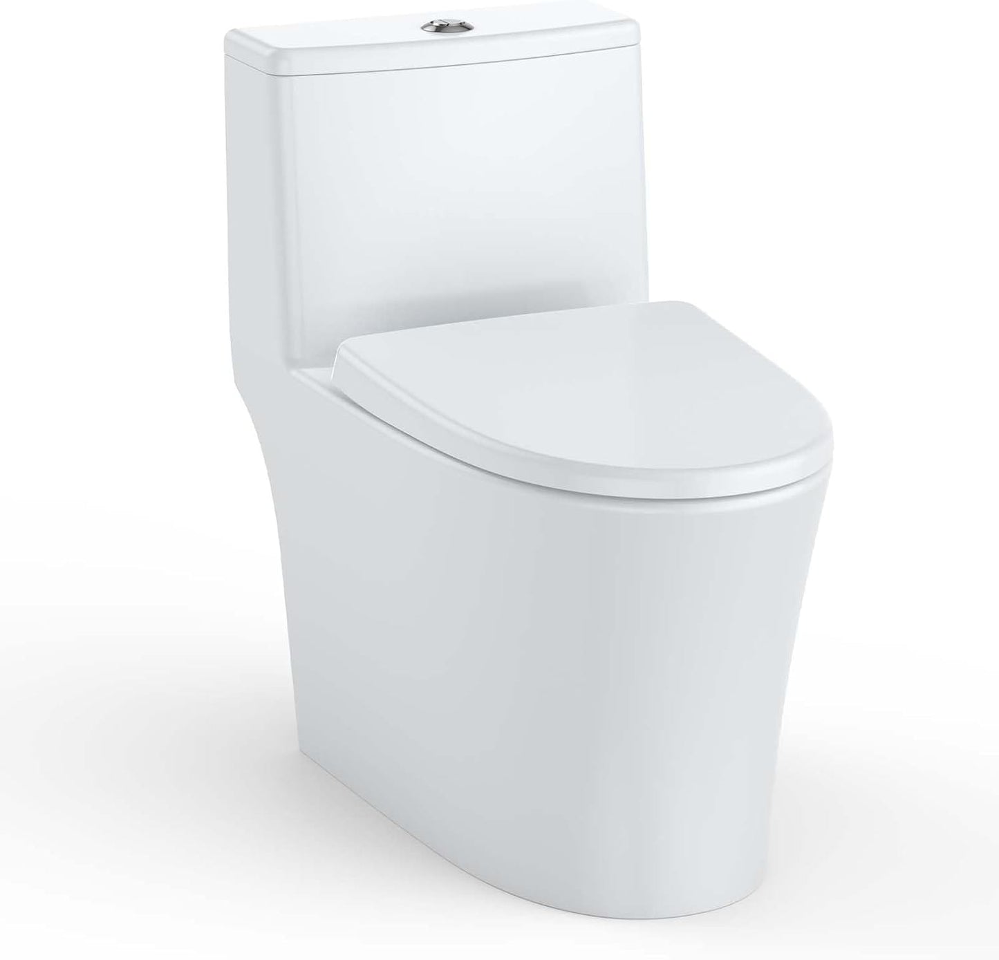 Qeetex One-Piece Toilet-ADA Height-Elongated Bowl-Side Lever Flush-Saving-CUPC Certified-12in Rough-In