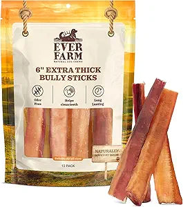 Pet Odor-Free Extra Thick Jumbo Bully Sticks for Large Dogs (6', 10 Pack) All-Natural, Long-Lasting Dog Chews Made from 100% Grass-Fed Beef, High-Protein & Grain-Free.