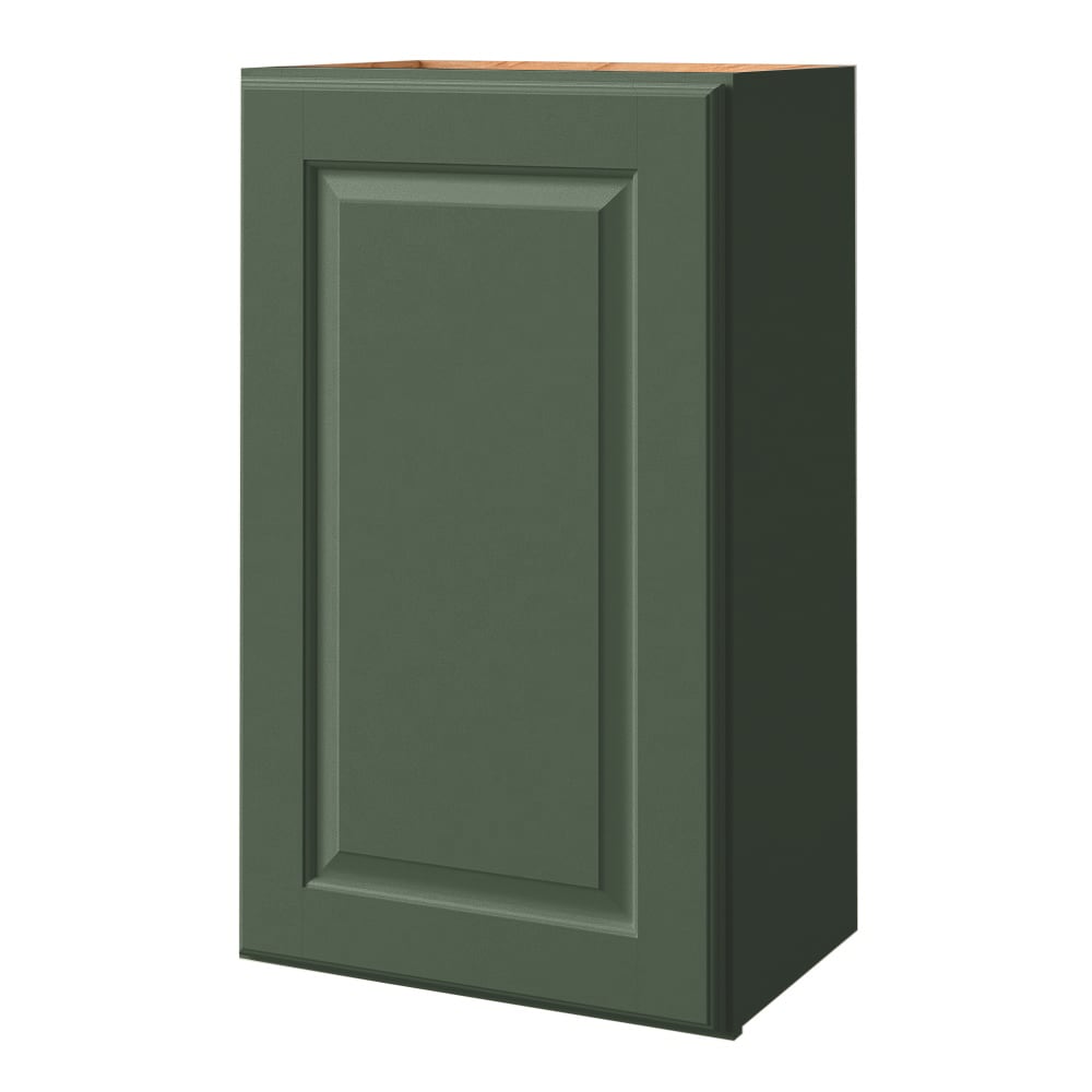 allen + roth Marston 18-in W x 39-in H x 12-in D Sage Wall Fully Assembled Cabinet Raised Panel Square