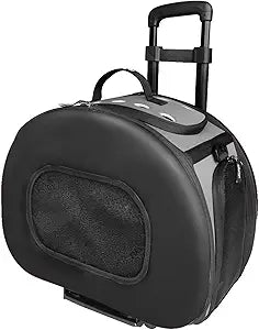 Pet Life 'Final Destination' Military-Grade Hardshell and Light 2-in-1 Wheeled or Carrying Travel Airline Cat and Dog Carrier Crate or Portable Pet Kennel