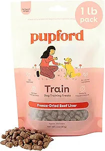 Pupford Freeze Dried Training Treats for Dogs & Puppies, 1800+ Limited Ingredient Bites (1lb Beef Bundle)
