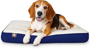 Majestic Pet 34x24x3 Inch Blue Orthopedic Memory Foam Rectangle Dog Bed Medium Size Crate Dog Bed for Dogs with Joint Pain, Arthritis Durable Pet Mattress with Egg Crate Foam, Washable Cover