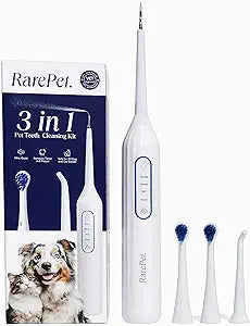 Canivet Silent Sonic Plaque & Tartar Remover for Dogs Ultra-Quiet Dental Cleaner with Scaler, Toothbrush Heads, Water Flosser Rechargeable, Small & Large Dog Friendly