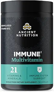 Ancient Nutrition Multivitamin for Immune Support, Immune, 21 Vitamins and Minerals with Vitamin D & C, Turmeric, Supports Immunity, Stress Relief and Heart Health, Keto Friendly, 90 Capsules