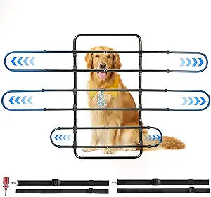 JOYTUTUS Dog Car Barrier, Pet Barrier Follow The Seat Movement 34'- 58' Width Adjustable SUV Dog Barrier for Back Seat, Vehicle Gate Heavy Duty, Ideal for Sedans SUVs Trucks MPVs