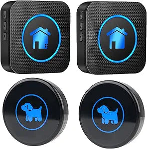Dog Door Bell(2026 Enhanced Touch), Wireless Dog Doorbells for Potty Training Dog Bells to Go Outside, 1000Feet Range, Waterproof Button, 55 Melodies & 5 Notification Modes (2 Receivers+2Buttons)