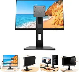 2026 Version Ergonomic VESA Monitor Stand, 150mm Spring Height adjustment,, Tool-Free Base, Swivel, Tilt & Rotation, for 2632' Monitors, 7.288.82 lb, 100x100mm Vesa Mount (7.28 8.82LB)