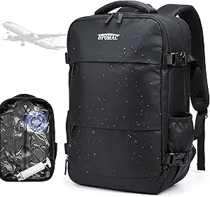 Vacuum Compression Backpack, Carry-On Size Travel Backpack with Vacuum System and Manual Pump, Up to 50L Packing Capacity, Fits 17 Laptop & 57 Days Gear, Water-Resistant Vacuum Backpack