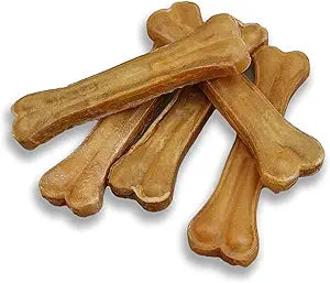 Dog Bones Long Lasting 5-Pack Natural Compressed Rawhide Bones for Aggressive Chewers Zero Flavors, Preservatives Safe Dog Treats Ideal for All Breeds and Sizes (Huge ~ 12.5')