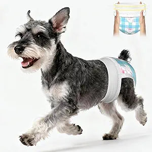 Ambreview Dog Diapers Female | Easy-Wear Disposable Pull-up Diaper with 360 Stretch Waist | Super Absorbent & Leak-Proof | for Puppies, Dogs in Heat, Senior or Incontinent Pets | L, 30 Count