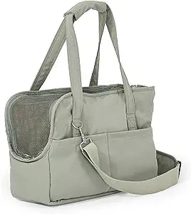 Pet Dog Casual Crossbody Bag, Hands-Free One Shoulder Soft Edged Pet Bag, Fully Open Sunroof Cover with Mesh Window and Large Front Pocket, Pet Carrier Purse for Small Dog Cat Can Hold 10 Pounds