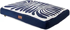 Town & Country Luxe CuddleTown Matisse Everwash Pillow Pet Bed, Water Repellent Floor Pillow, Machine Washable Cover, Soft & Calming, Navy Blue, Medium 36'x28'x4