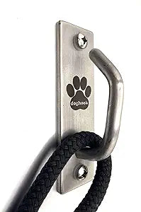 Canine Hitch- Secure Dog Leash Parking Mounted Indoor Outdoor Wall Hook - Tie Out Stainless Steel Practical Lead Management for Home & Business, Slim Compact