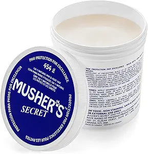 Musher s Secret Dog Paw Wax 454g (16oz) All-Natural Dog Balm w/ Vitamin E Helps Protect & Moisturizes Cracked Paws Invisible Barrier for Hot Pavement, Ice & Salt Lick-Safe & Non-Toxic